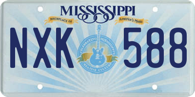 MS license plate NXK588