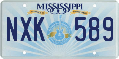MS license plate NXK589