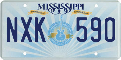 MS license plate NXK590