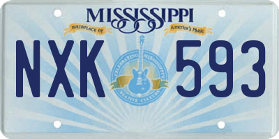 MS license plate NXK593