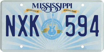 MS license plate NXK594