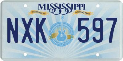 MS license plate NXK597
