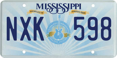MS license plate NXK598