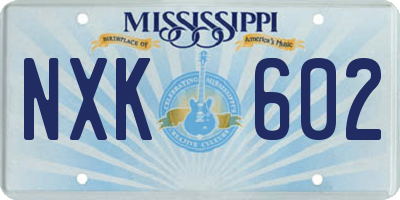 MS license plate NXK602