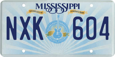 MS license plate NXK604