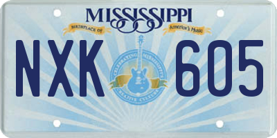 MS license plate NXK605