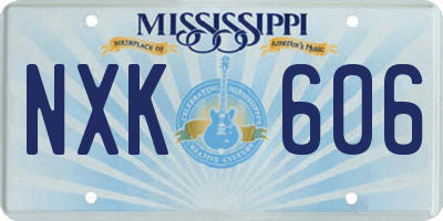 MS license plate NXK606