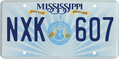 MS license plate NXK607