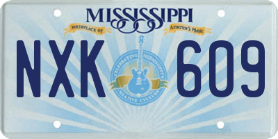 MS license plate NXK609