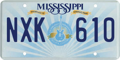 MS license plate NXK610