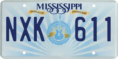 MS license plate NXK611