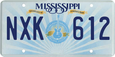 MS license plate NXK612