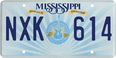 MS license plate NXK614
