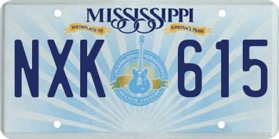MS license plate NXK615
