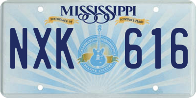 MS license plate NXK616
