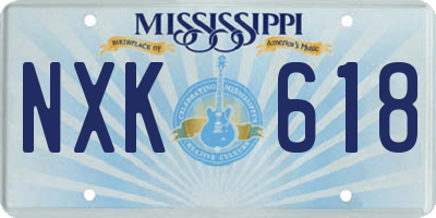 MS license plate NXK618
