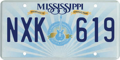 MS license plate NXK619