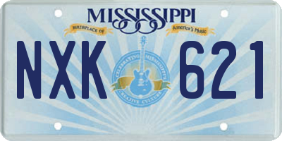 MS license plate NXK621