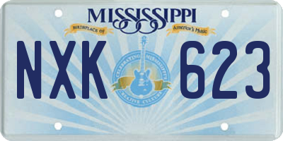 MS license plate NXK623