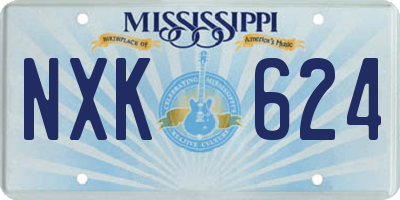 MS license plate NXK624