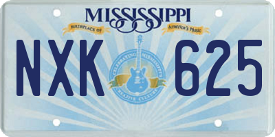 MS license plate NXK625