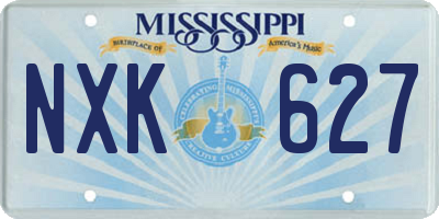 MS license plate NXK627