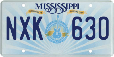 MS license plate NXK630