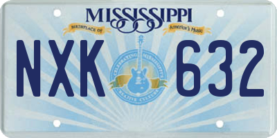 MS license plate NXK632