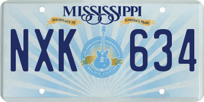 MS license plate NXK634