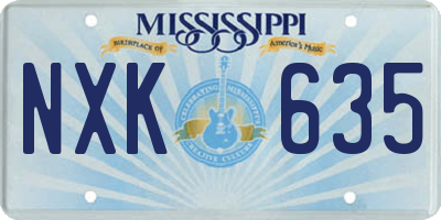 MS license plate NXK635