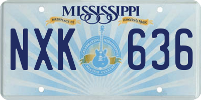 MS license plate NXK636