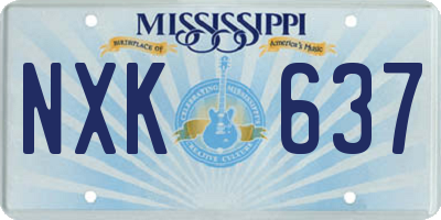 MS license plate NXK637