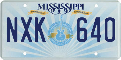 MS license plate NXK640