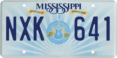 MS license plate NXK641