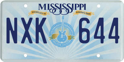 MS license plate NXK644