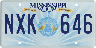 MS license plate NXK646