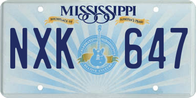 MS license plate NXK647
