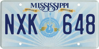 MS license plate NXK648