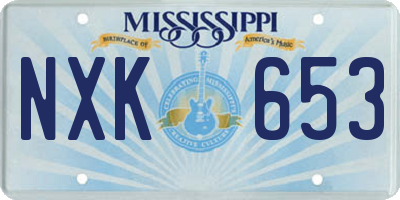 MS license plate NXK653