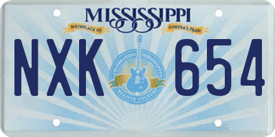 MS license plate NXK654