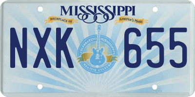 MS license plate NXK655