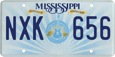 MS license plate NXK656