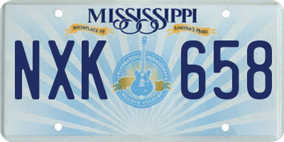 MS license plate NXK658