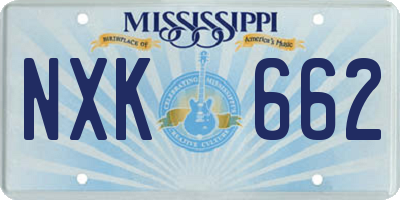 MS license plate NXK662