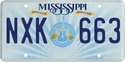 MS license plate NXK663