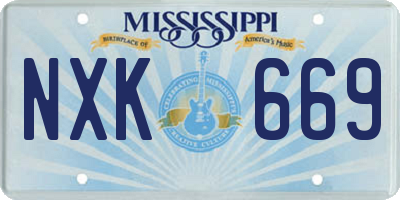 MS license plate NXK669