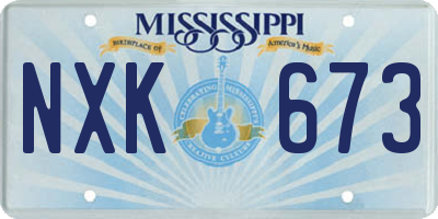 MS license plate NXK673