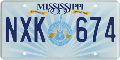 MS license plate NXK674