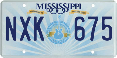 MS license plate NXK675