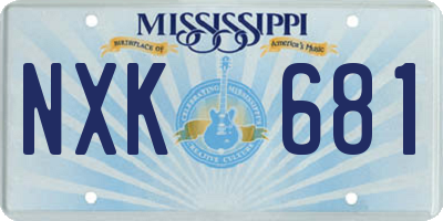 MS license plate NXK681